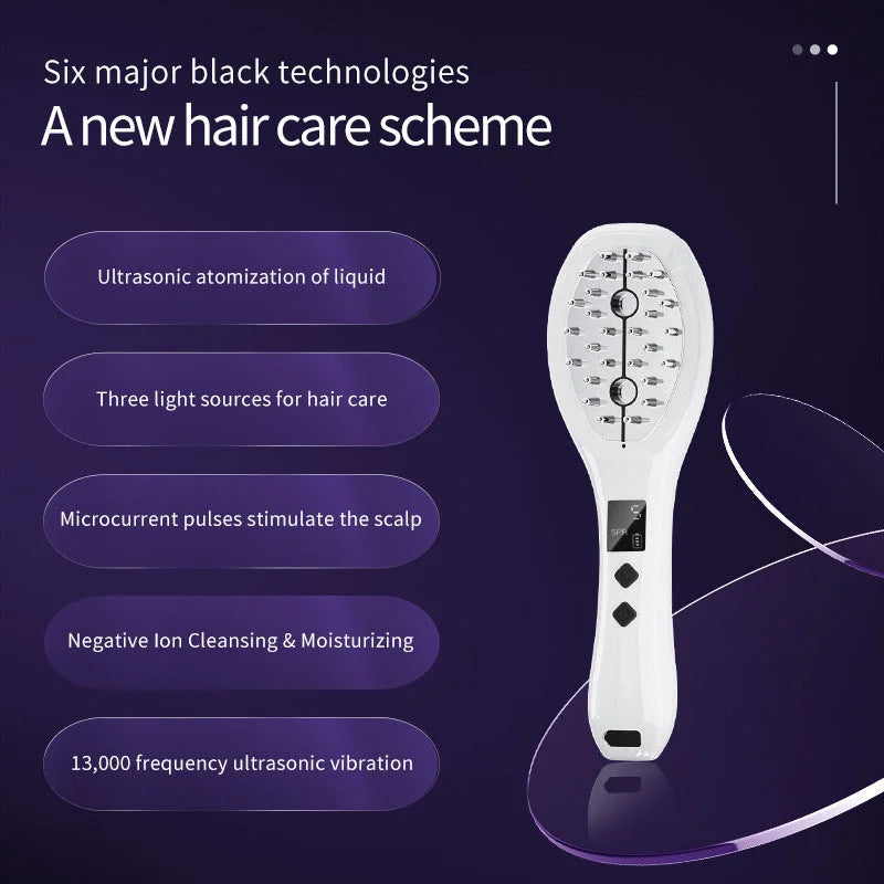 Led Comb Revitalizing LED Hair Growth Comb: EMS Microcurrent, Red & Blue Light ...