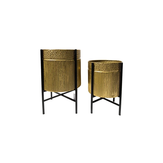 Rex Gold Planter - Gold - Set of 2 - Home & Garden >