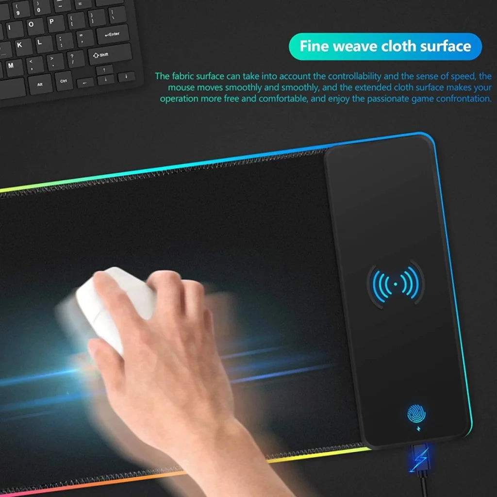 RGB Wireless 15W Oversized Charger Mouse Pad 800x300 MM