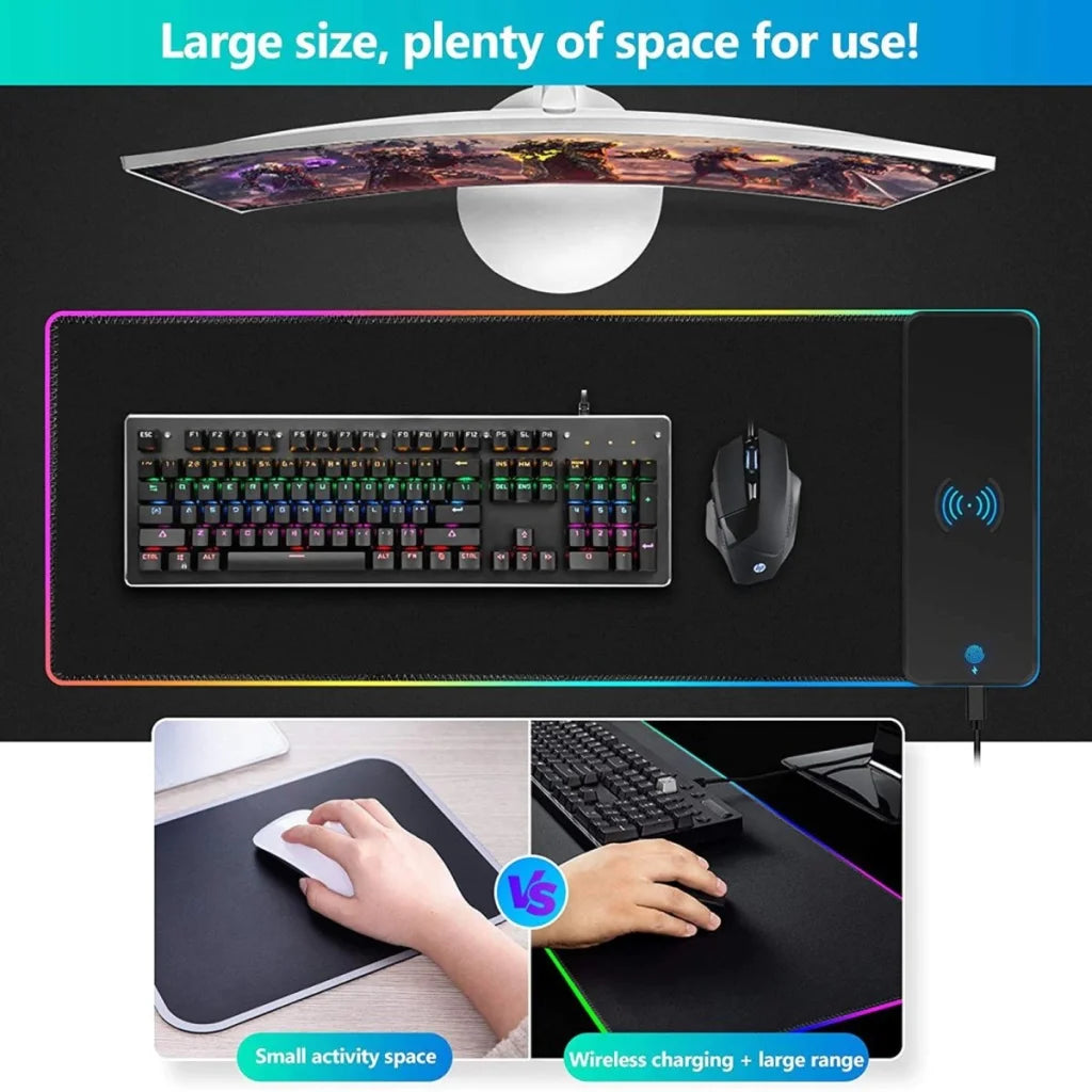 RGB Wireless 15W Oversized Charger Mouse Pad 800x300 MM
