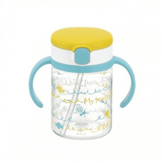Richell - Aqulea Clear Straw Bottle Mug 200ml Yellow Candy