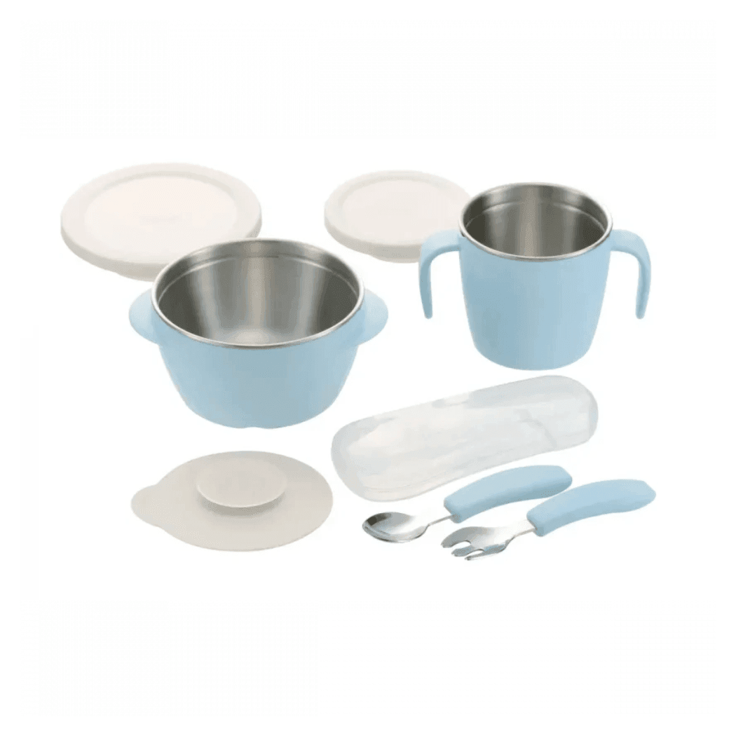 RICHELL TLI Stainless steel Feeding Set Blue