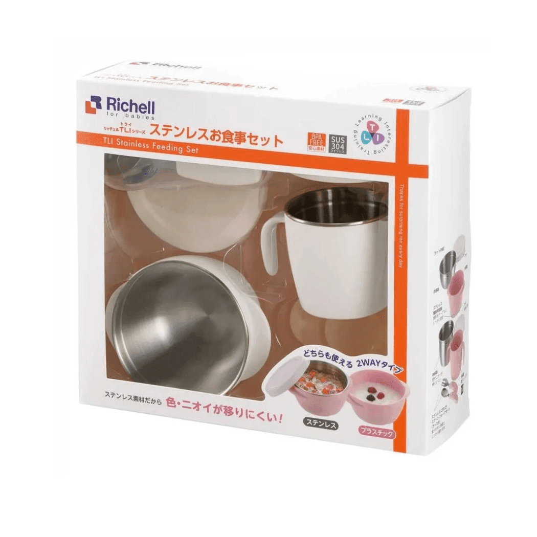 RICHELL TLI Stainless steel Feeding Set Blue