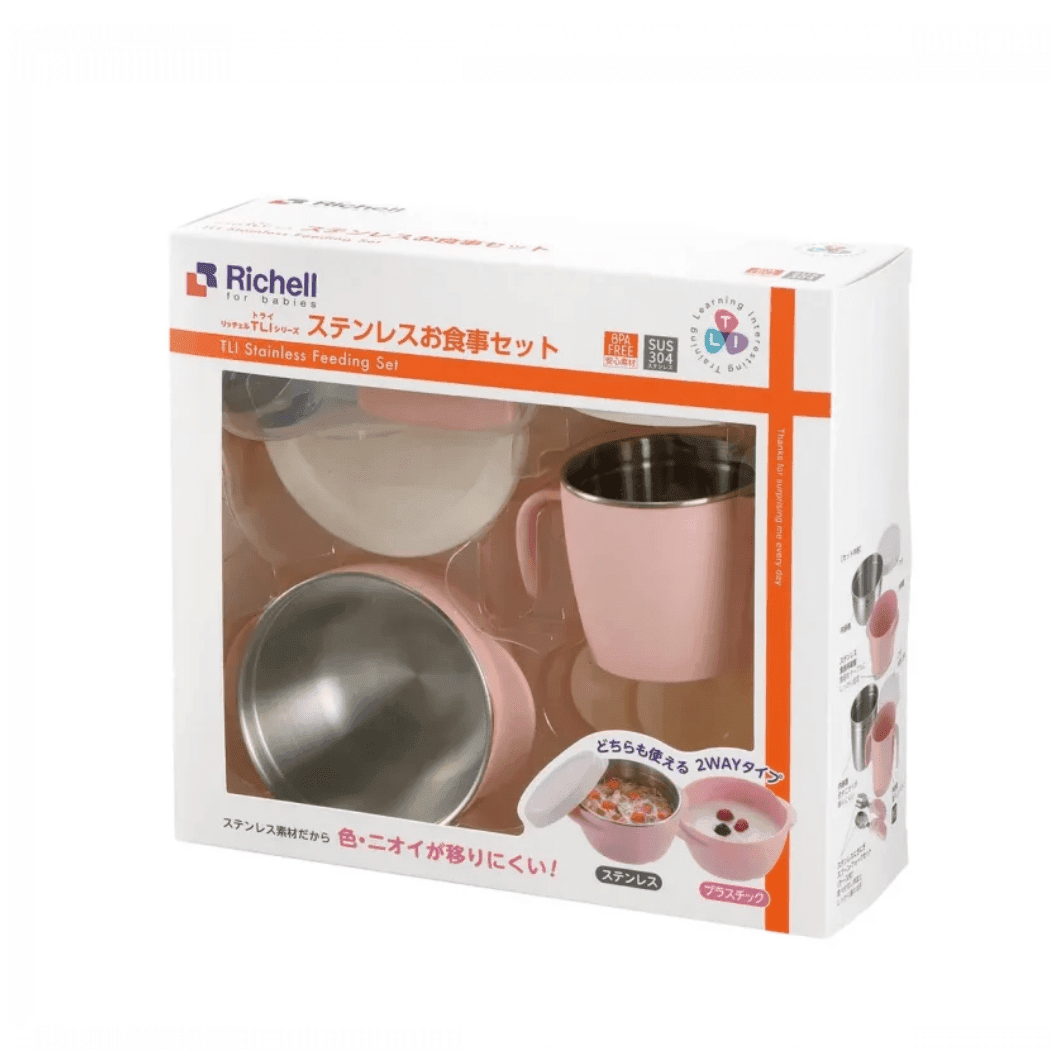 RICHELL TLI Stainless steel Feeding Set Blue