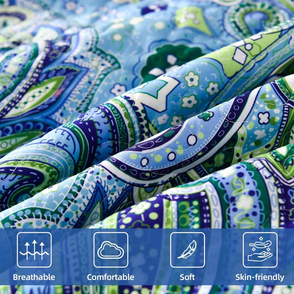 Richly Textured Quilted Coverlet & Pillowcases Set