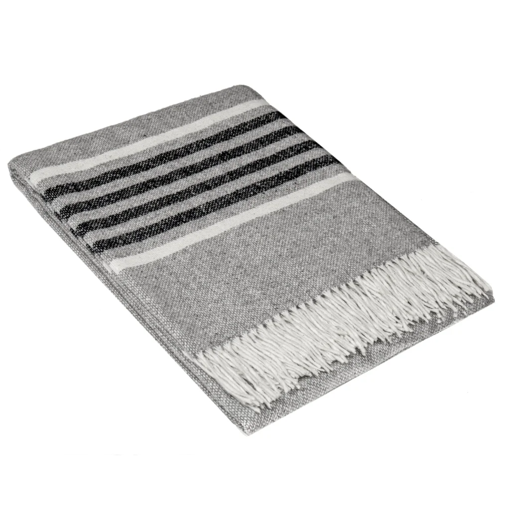 Richmond Throw - Reclaimed Wool Blend - Grey