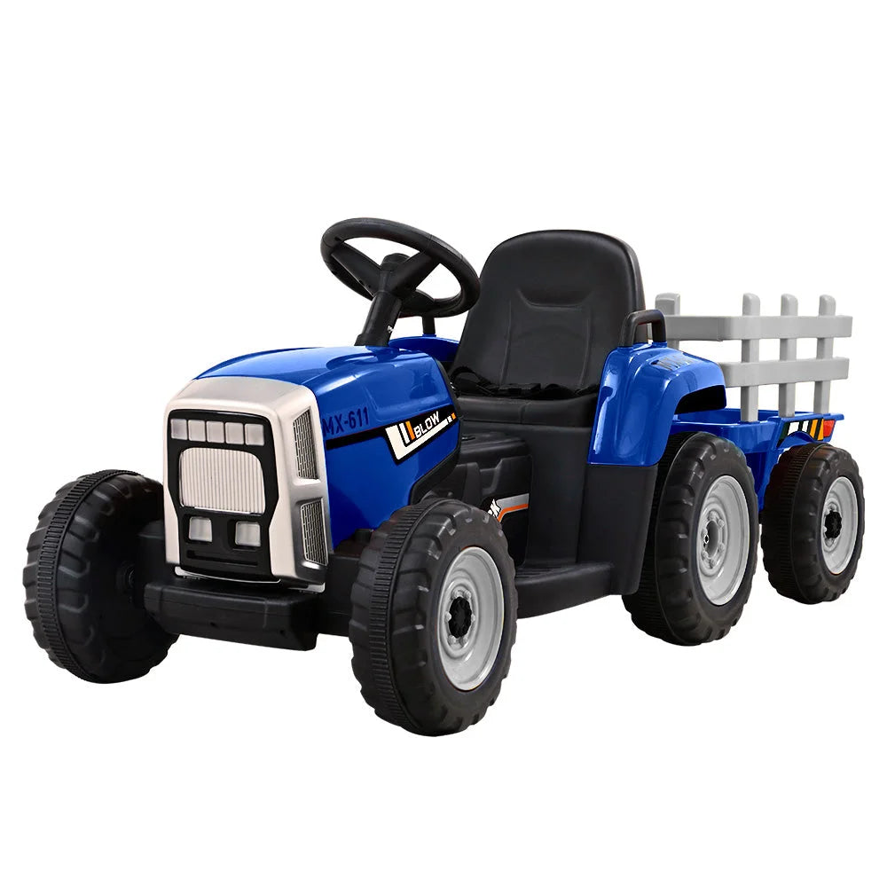 Ride On Car Tractor Toy 12V Battery Child Toddlers Blue
