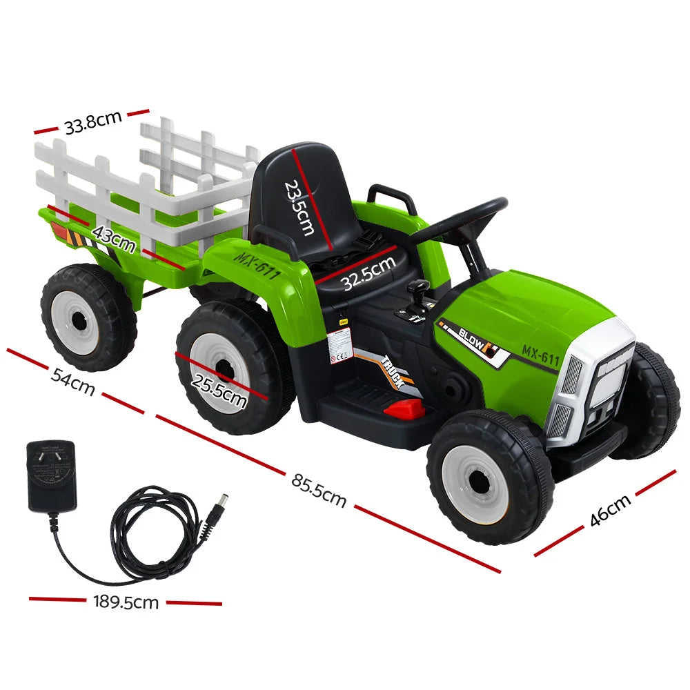 Ride On Car Tractor Toy 12V Battery Child Toddlers Green