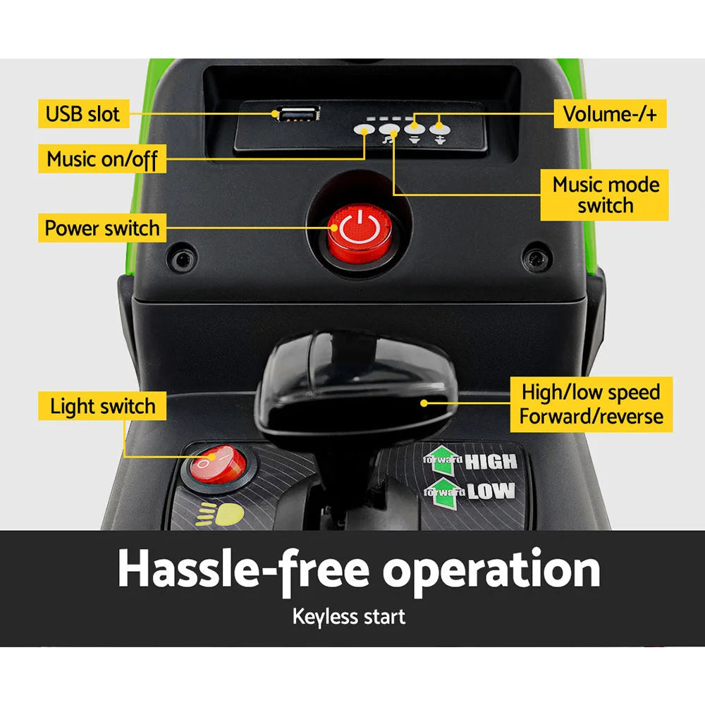 Ride On Car Tractor Toy 12V Battery Child Toddlers Green