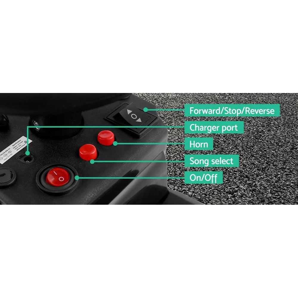 Ride On Kids Car Battery Truck Toy Motorbike - Rigo Black