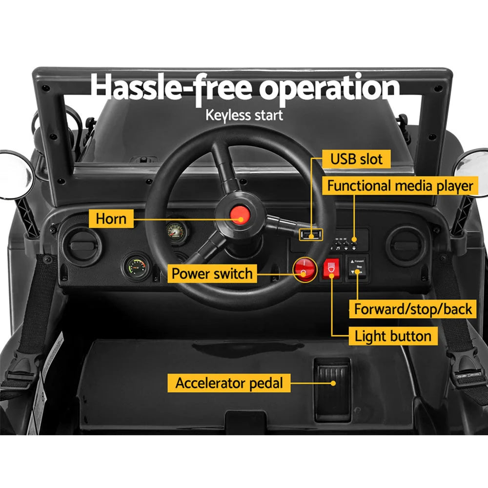 Ride car jeep with military off road