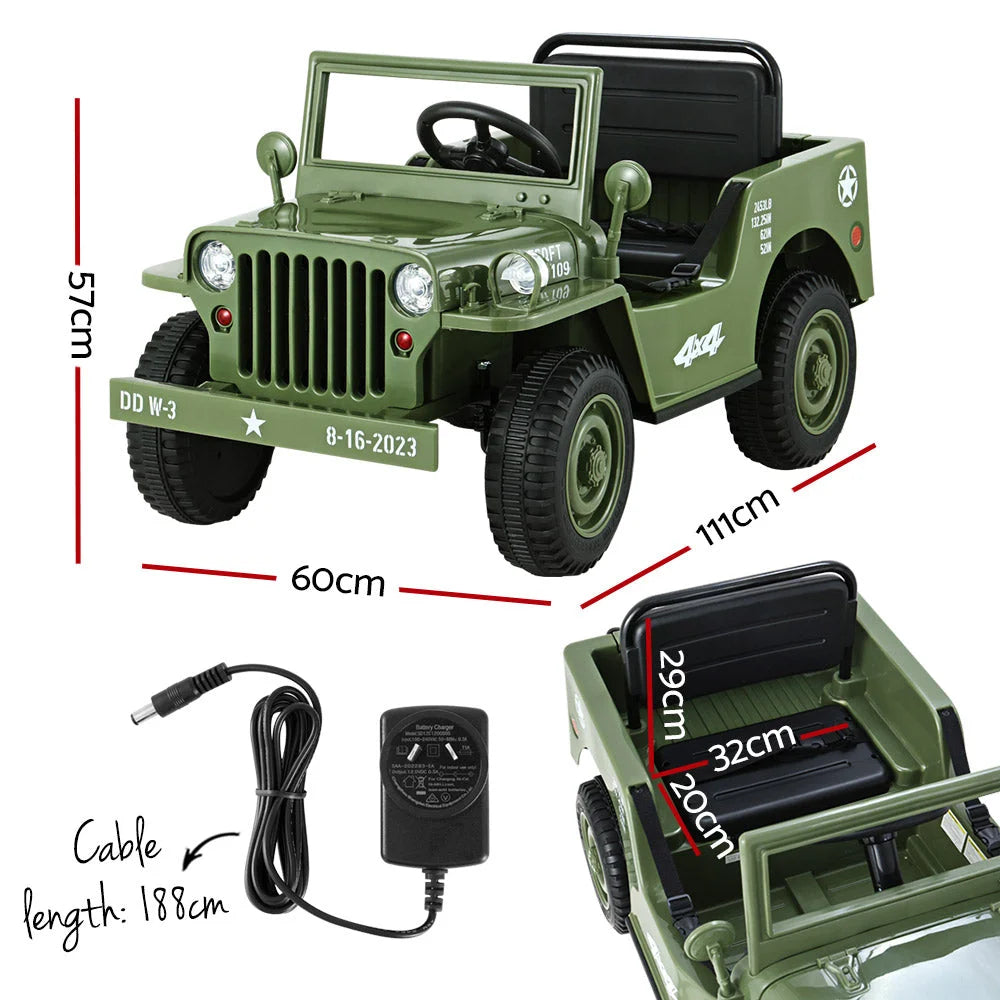 Rigo Kids Ride On Car Jeep Military Off