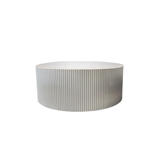 Ripple White Coffee Table - Black Marble - Furniture >