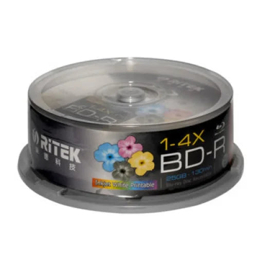 Ritek Blu-Ray BD-R 2X 25GB 130Min White Top Printable