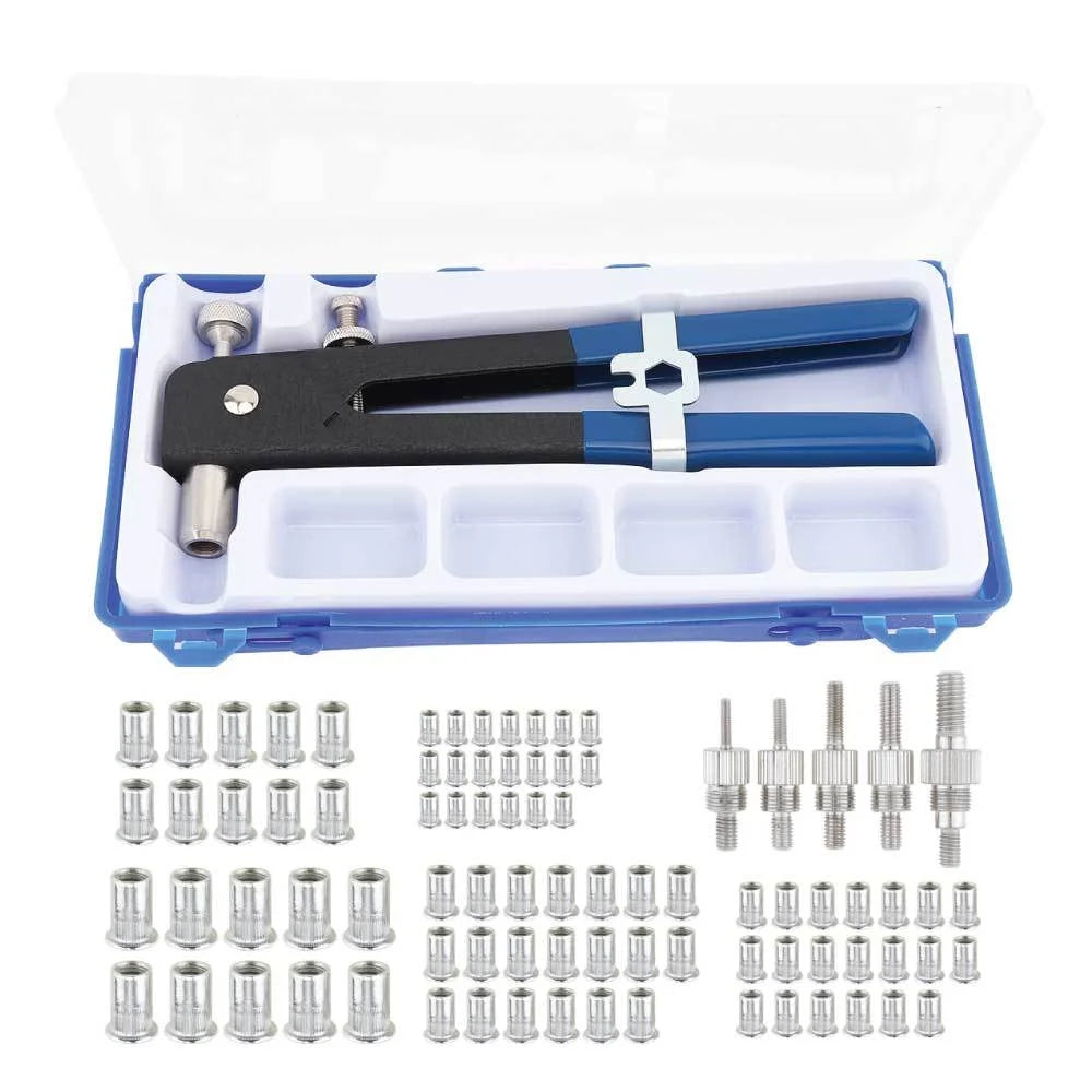Rivet Kit 106 Pcs Threaded Nutsert Rivnut Nut Riveter