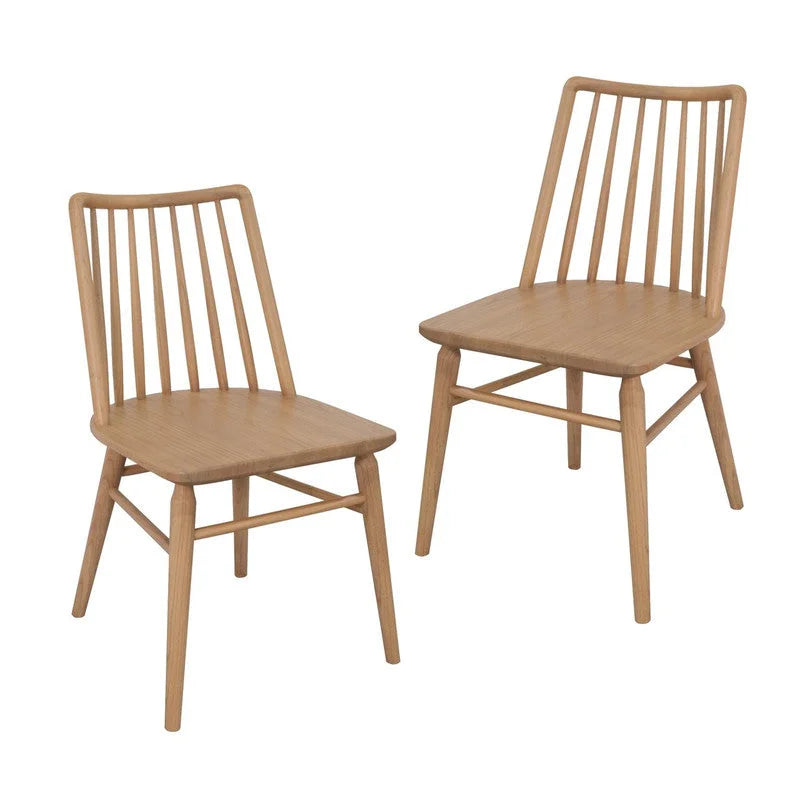 Riviera Solid Oak Dining Chairs Set of 2 - Natural