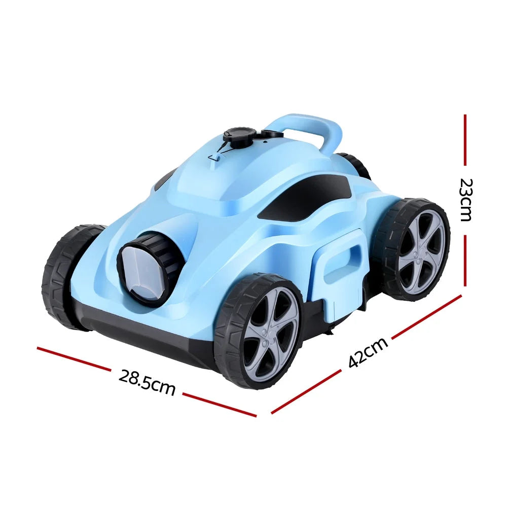 Robotic pool cleaner with handles, panels and accessory pieces
