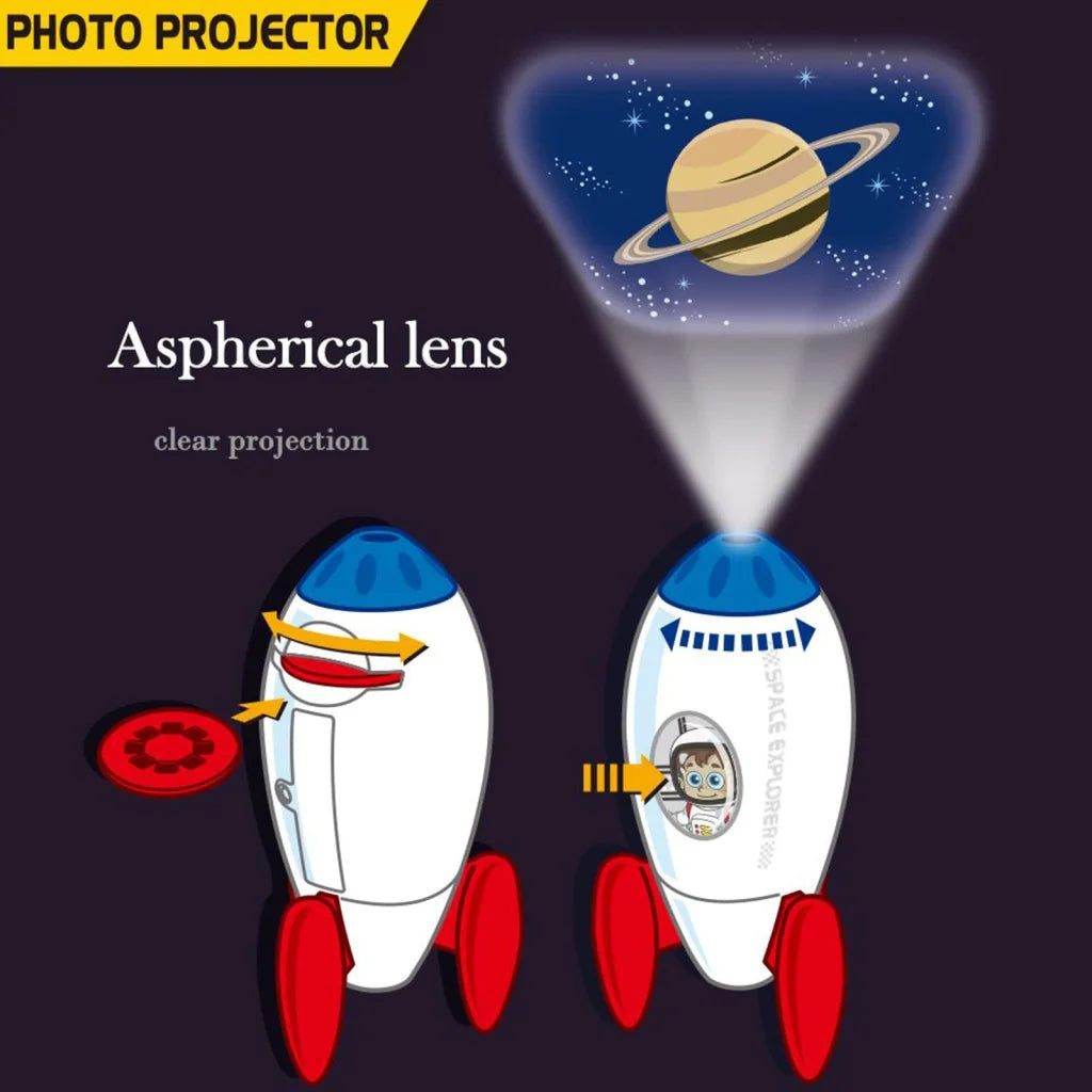 Rocket Projector Night Light Kids STEM Toy - Outer Space