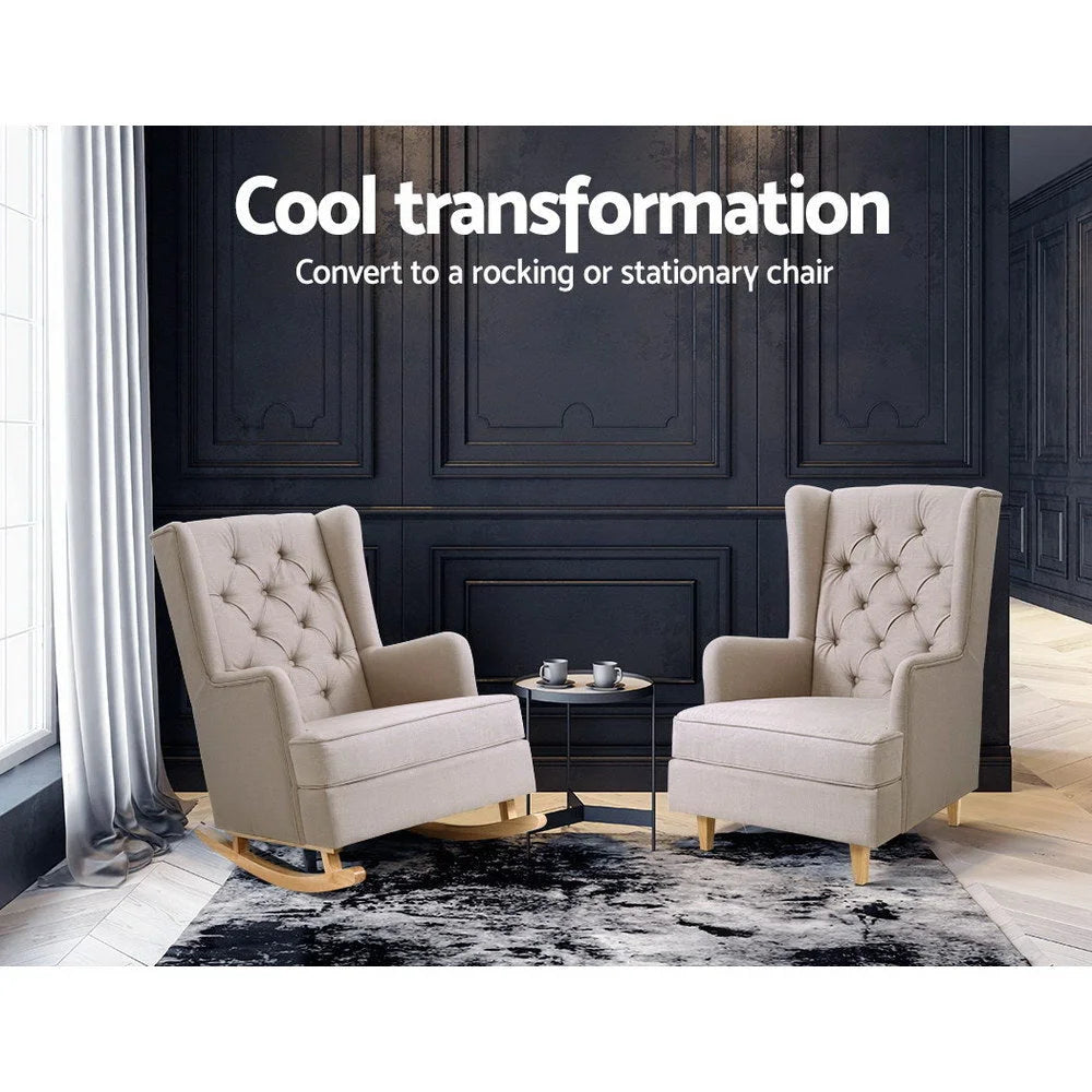 Rocking Armchair Feeding Chair Fabric Armchairs Lounge