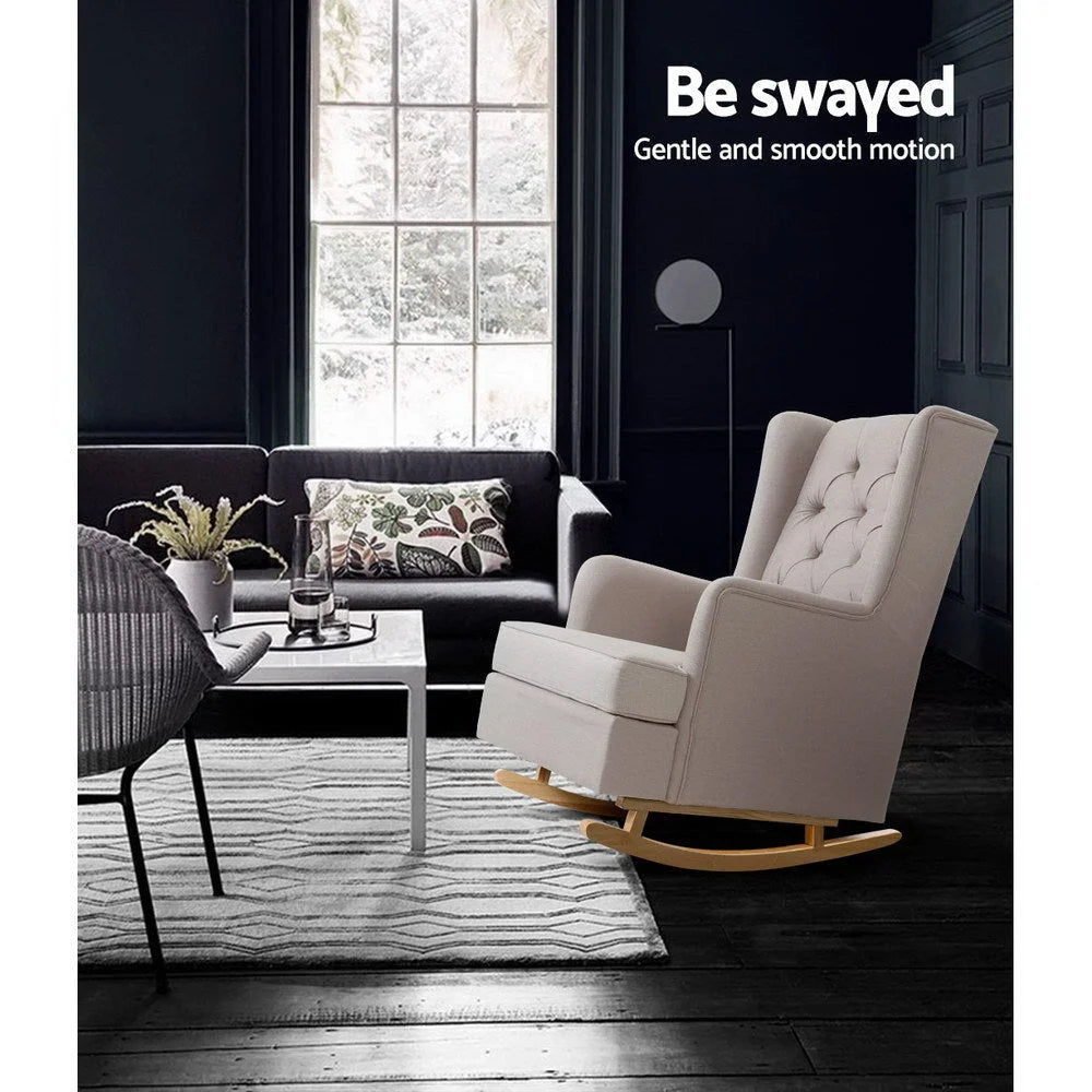 Rocking Armchair Feeding Chair Fabric Armchairs Lounge