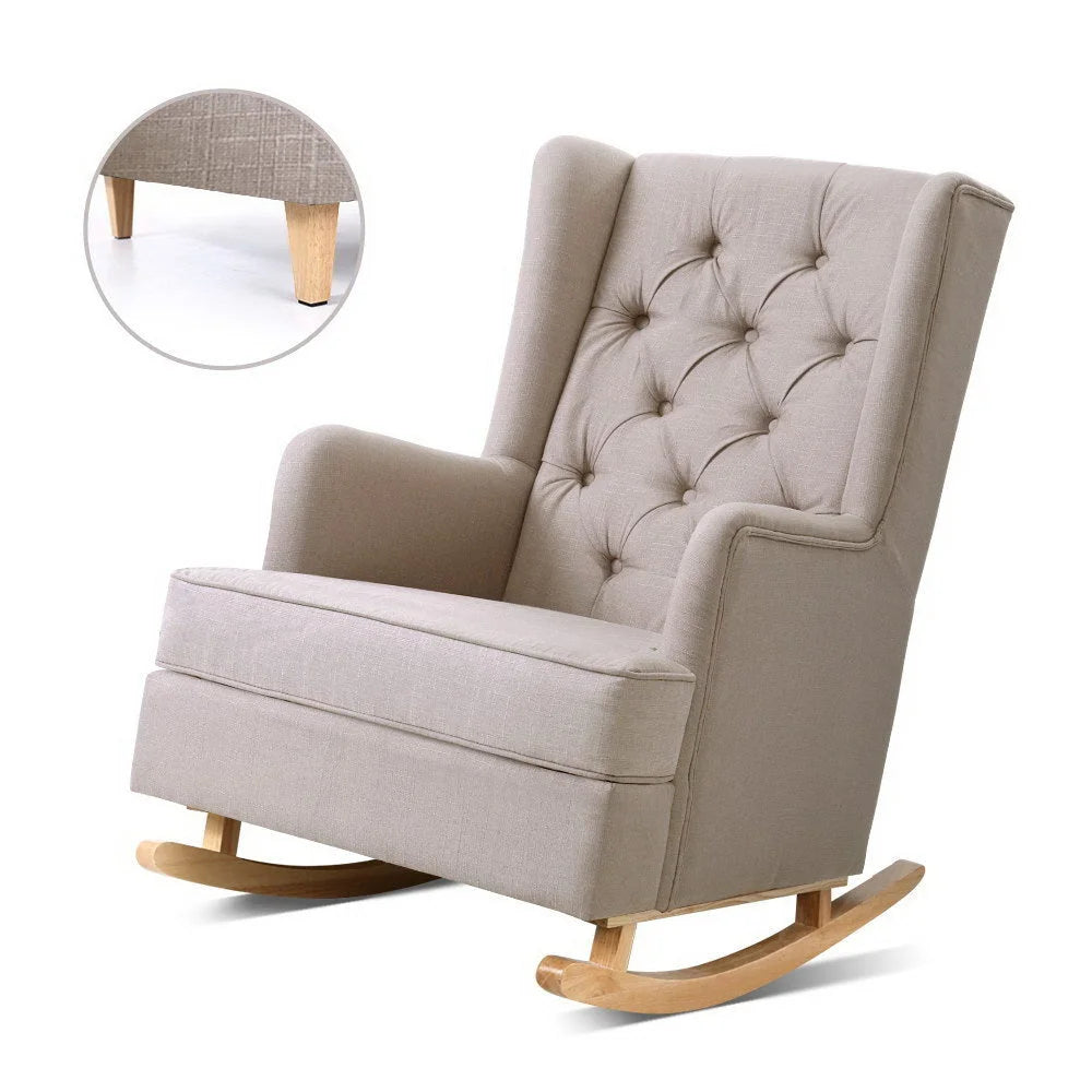 Rocking Armchair Feeding Chair Fabric Armchairs Lounge