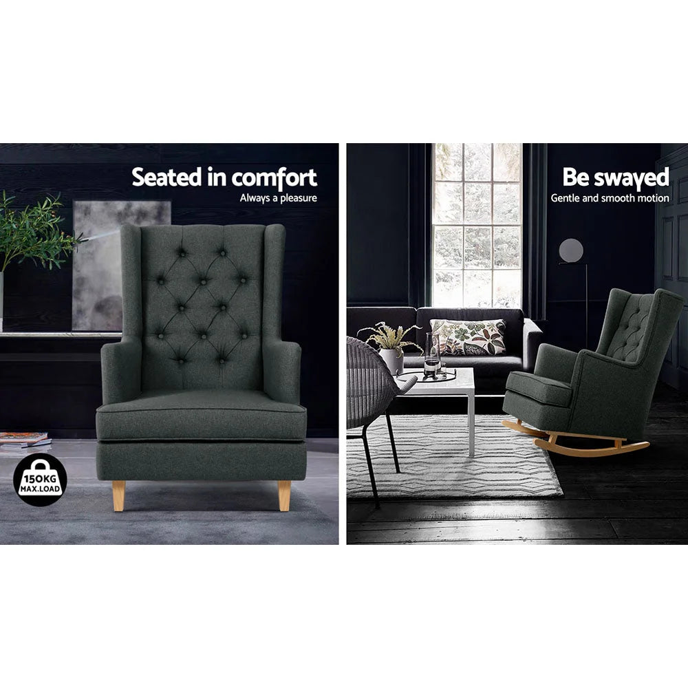 Rocking Armchair Feeding Chair Fabric Armchairs Lounge