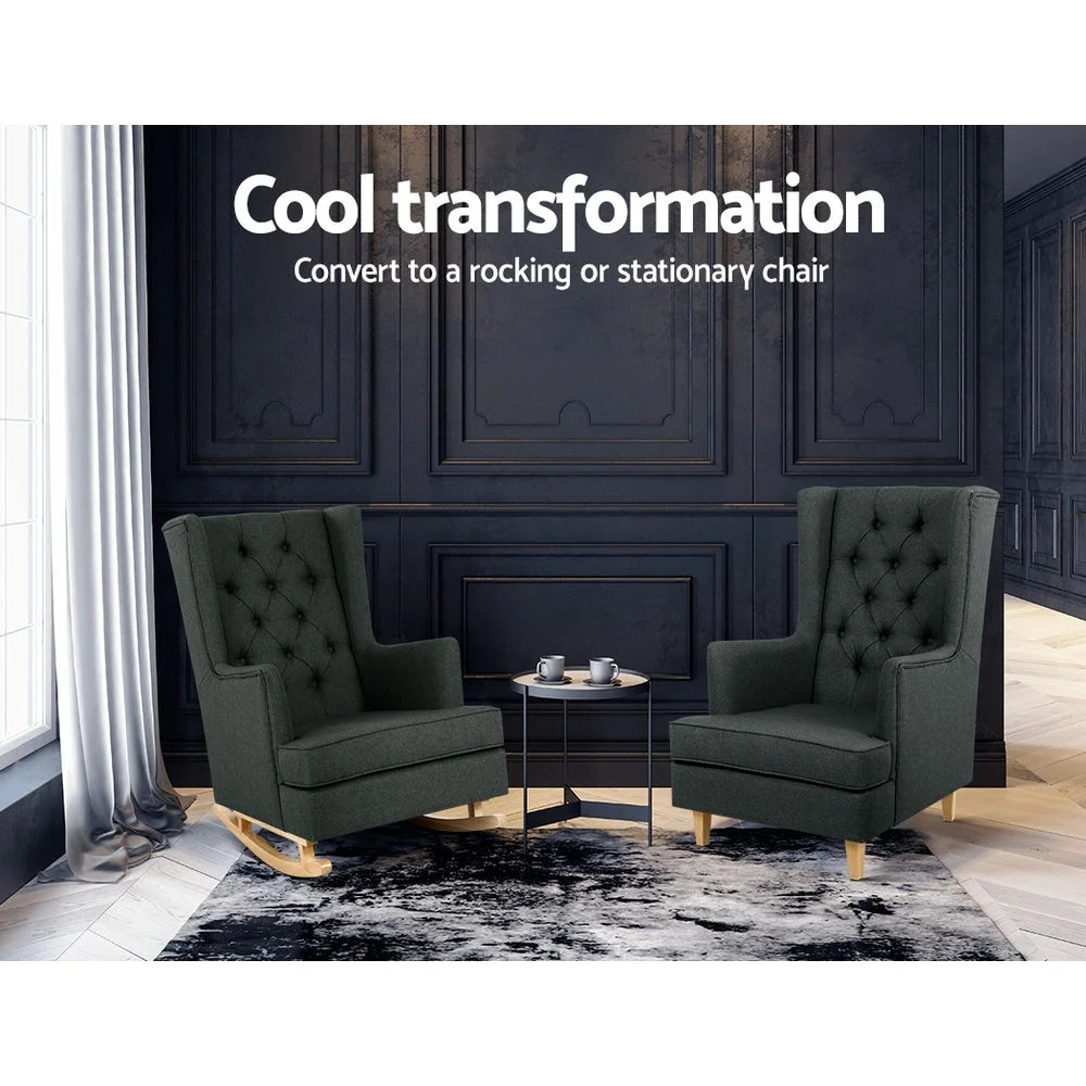 Rocking Armchair Feeding Chair Fabric Armchairs Lounge