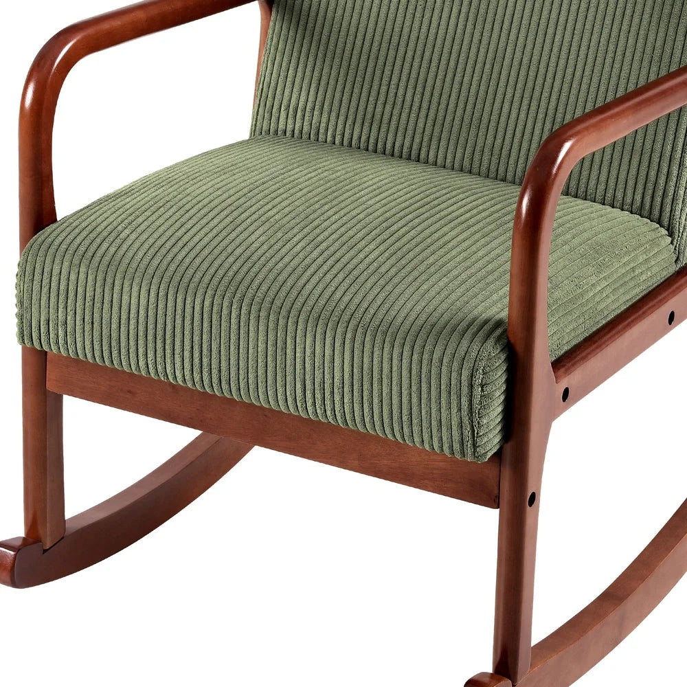 Rocking Armchair Nursery Chair - Corduroy Green - Furniture