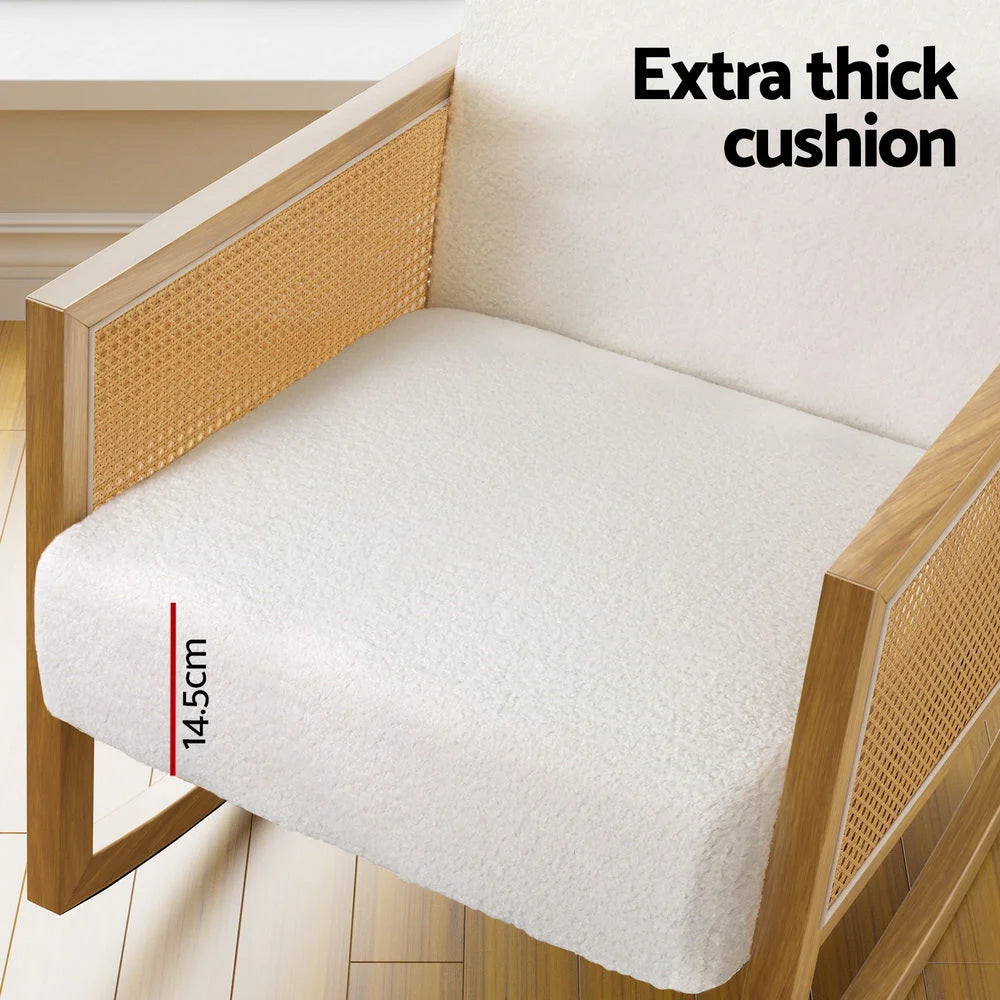 Rocking Chair Armchair Bouclé Accent Chair Sherpa