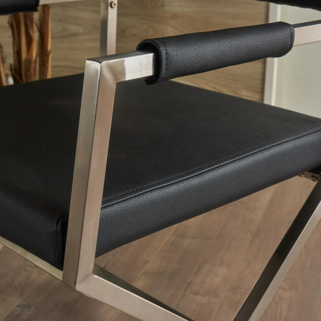 Rocklin Steel & Bonded Leather Director chair Armchair