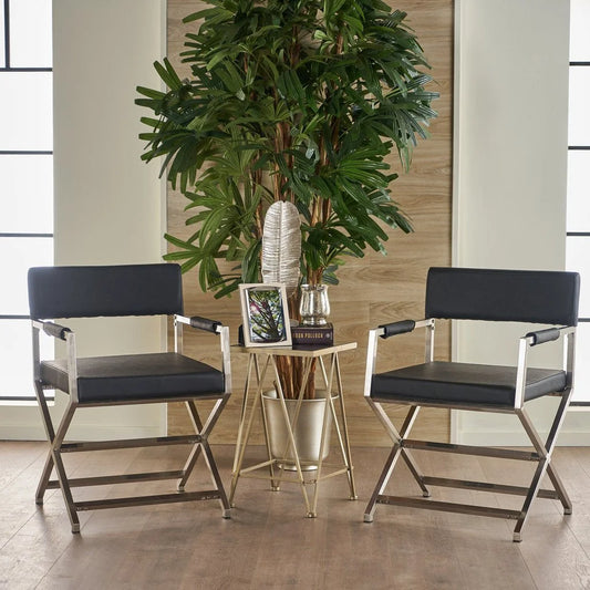 Rocklin Steel & Bonded Leather Director chair Armchair