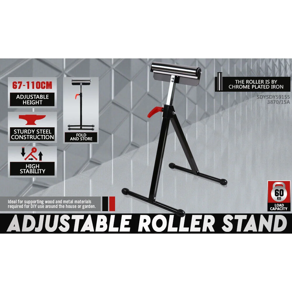 Roller Support Stand Foldable Adjustable Bench Holder Heavy