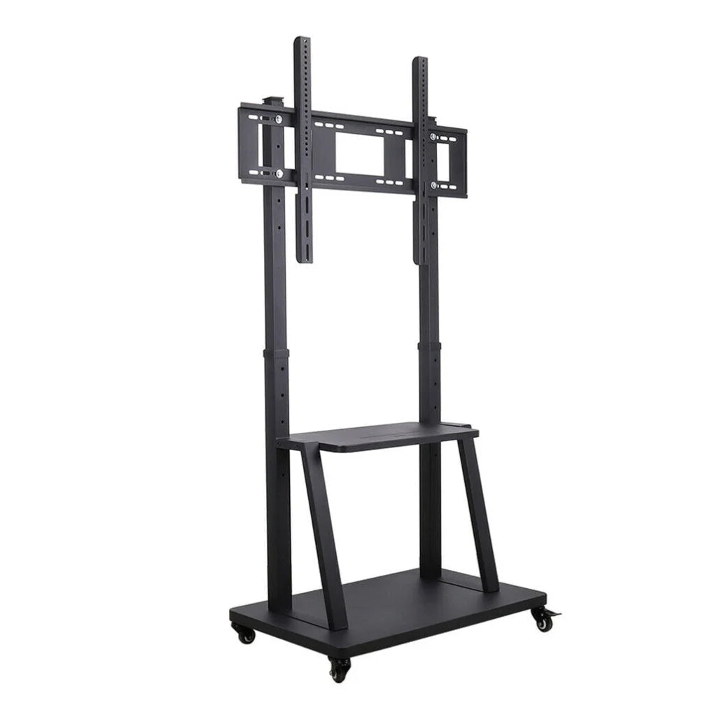 Shelf with rolling tv stand w adjustable