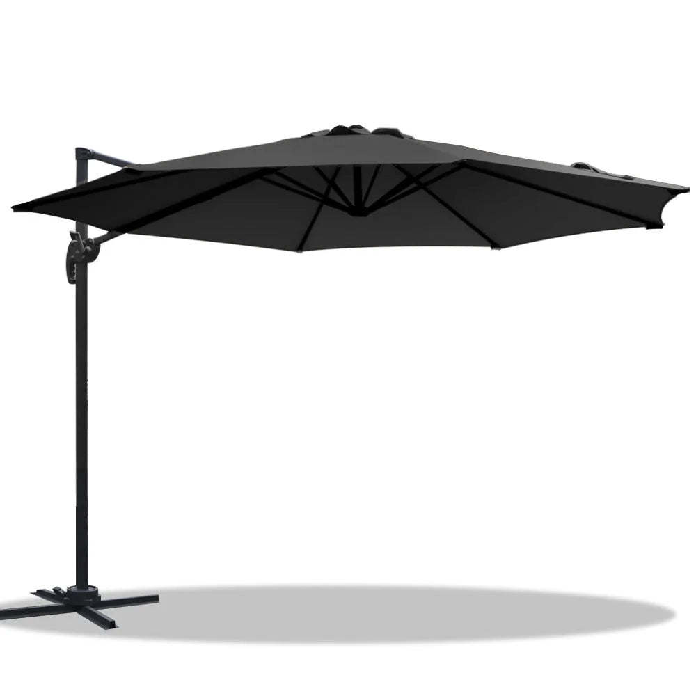 Roma Outdoor Umbrella Black - Instahut