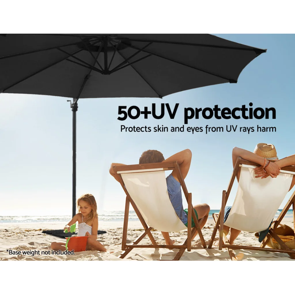 Roma Outdoor Umbrella Black - Instahut