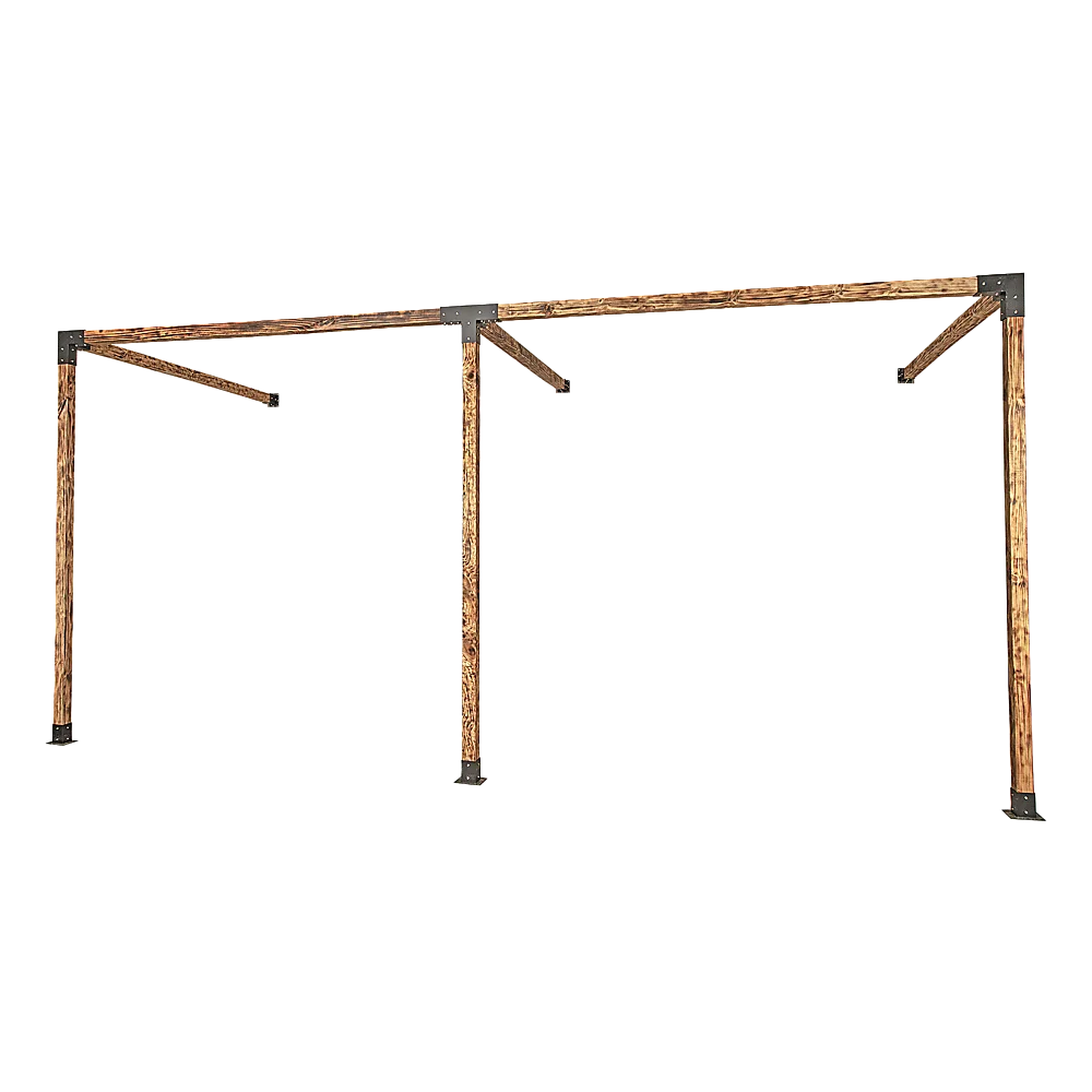 Roof Pergola Gazebo Shed - Matte Black Steel Brackets DIY