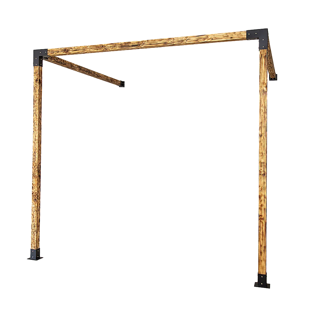 Roof Pergola Gazebo Shed - Matte Black Steel Brackets DIY