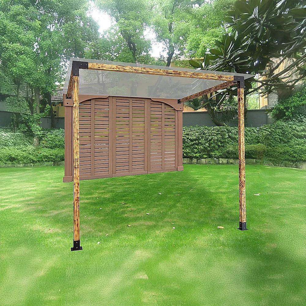 Roof Pergola Gazebo Shed - Matte Black Steel Brackets DIY