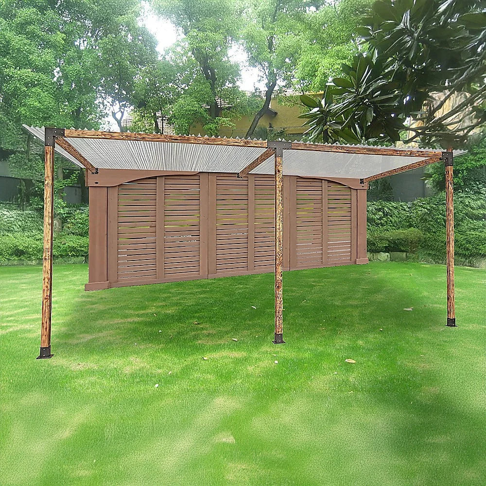 Roof Pergola Gazebo Shed - Matte Black Steel Brackets DIY