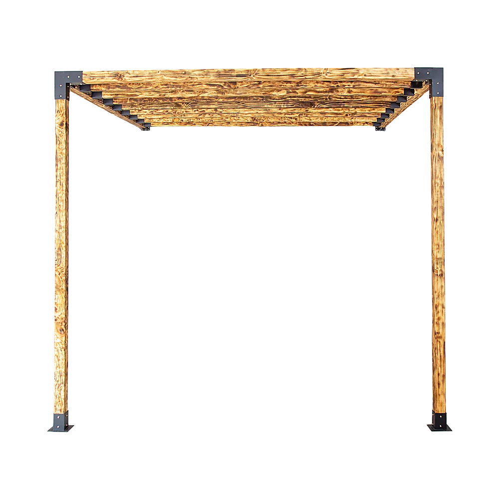 Roof Pergola Gazebo Shed - Matte Black Steel Brackets DIY