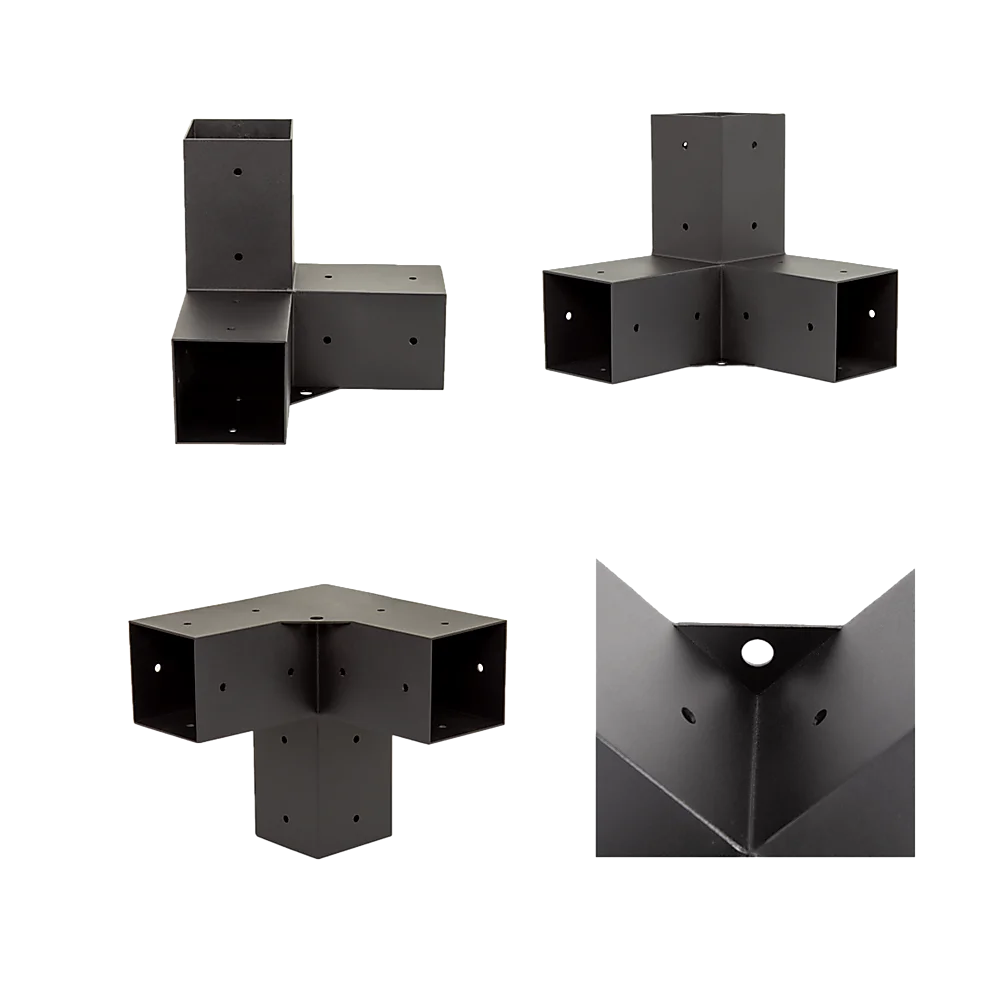 Roof Pergola Gazebo Shed - Matte Black Steel Brackets DIY