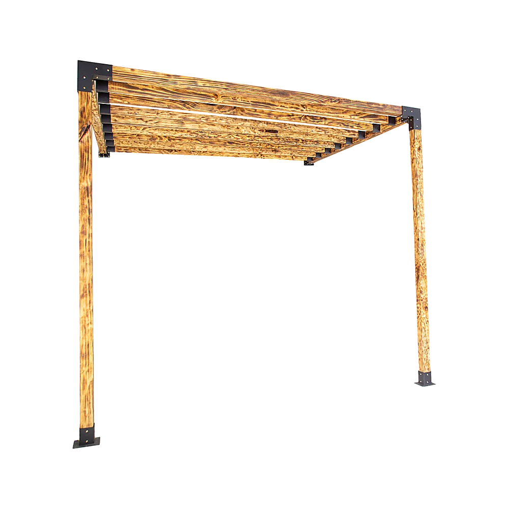 Roof Pergola Gazebo Shed - Matte Black Steel Brackets DIY