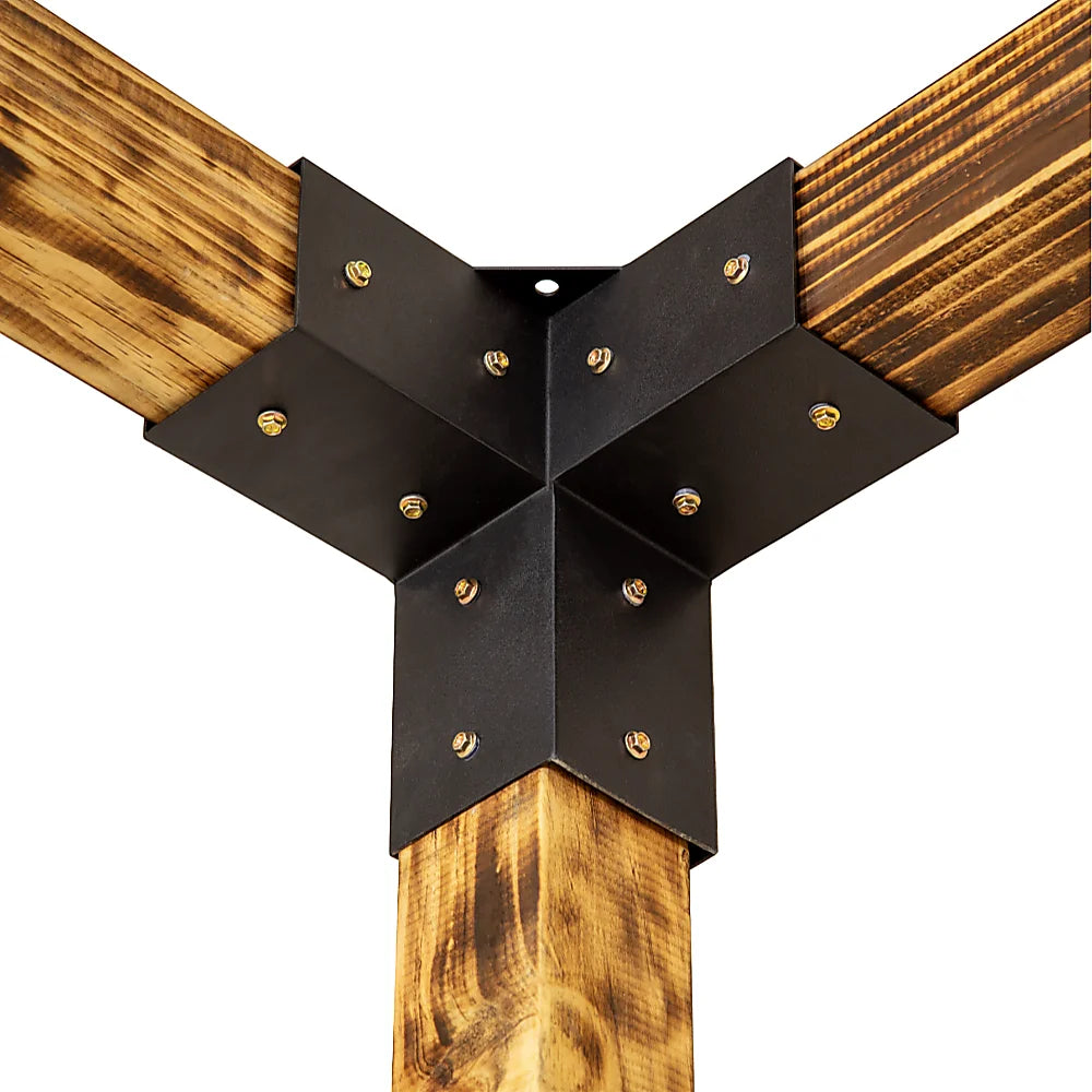 Roof Pergola Gazebo Shed - Matte Black Steel Brackets DIY