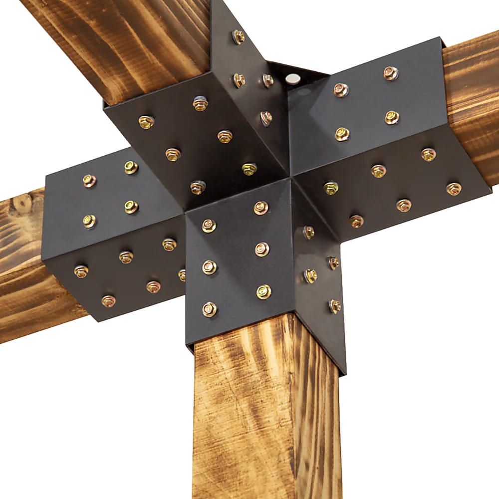 Roof Pergola Gazebo Shed - Matte Black Steel Brackets DIY