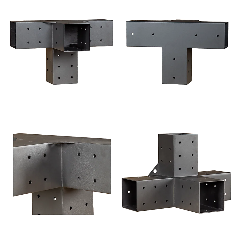 Roof Pergola Gazebo Shed - Matte Black Steel Brackets DIY