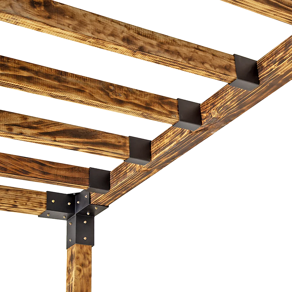 Roof Pergola Gazebo Shed - Matte Black Steel Brackets DIY