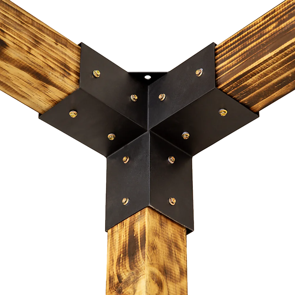 Roof Pergola Gazebo Shed - Matte Black Steel Brackets DIY