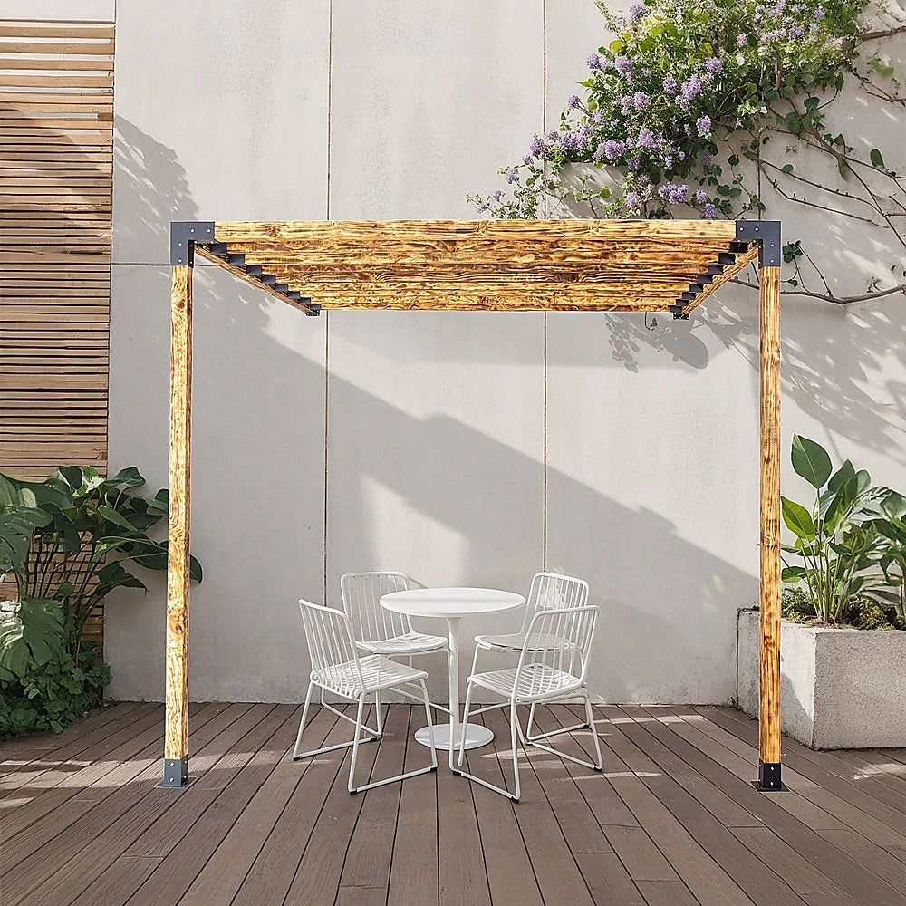 Roof Pergola Gazebo Shed - Matte Black Steel Brackets DIY