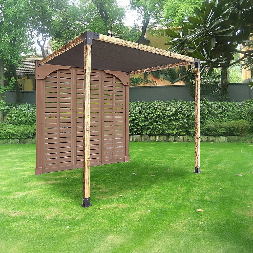 Roof Pergola Gazebo Shed - Matte Black Steel Brackets &