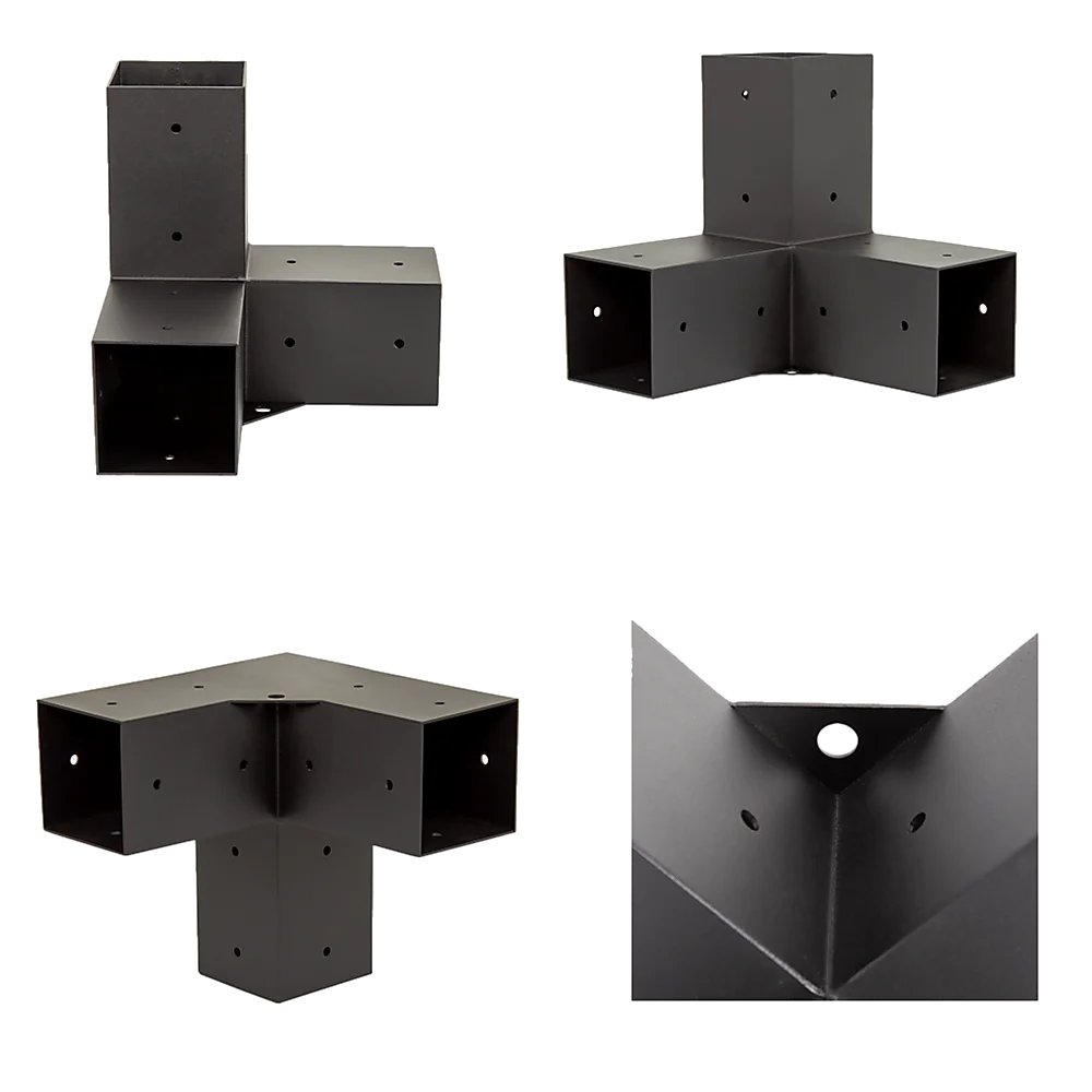 Roof Pergola Gazebo Shed - Matte Black Steel Brackets &